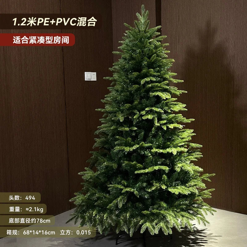 Christmas Tree PE Encrypted Christmas Decoration with Lights,Folding and Retractable Pine Needles,Christmas Tree Set Decoration