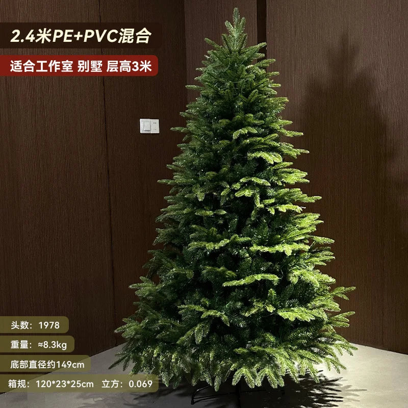Christmas Tree PE Encrypted Christmas Decoration with Lights,Folding and Retractable Pine Needles,Christmas Tree Set Decoration