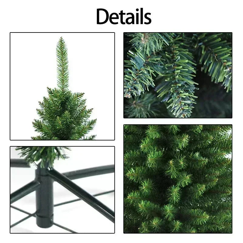 Luxury Artificial Christmas Tree PVC Pencil Pointed Slender Pen Pole Green Xmas Tree Home Decoration Atmosphere 120cm to 270cm