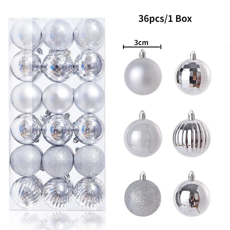 24/36Pcs/Box Christmas Ball Decoration Xmas Tree Pendent Ornaments for Home Decor Navidad New Year 2026 Party Supplies Accessory