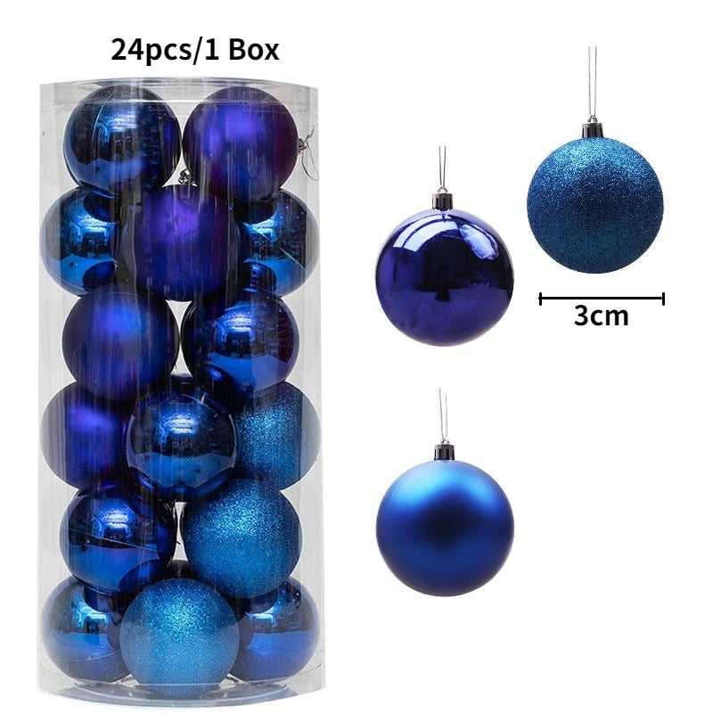 24/36Pcs/Box Christmas Ball Decoration Xmas Tree Pendent Ornaments for Home Decor Navidad New Year 2026 Party Supplies Accessory