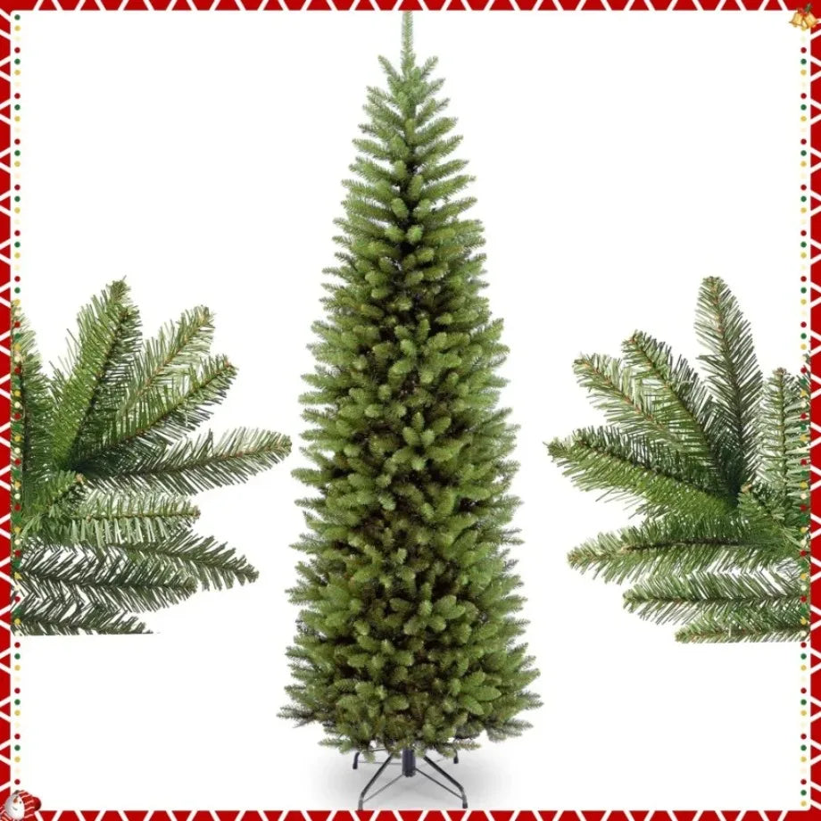 Artificial Christmas Tree PVC Material LED Light Pencil Christmas Tree 1.5m to 2.1m Family Christmas Party Scene Decorations