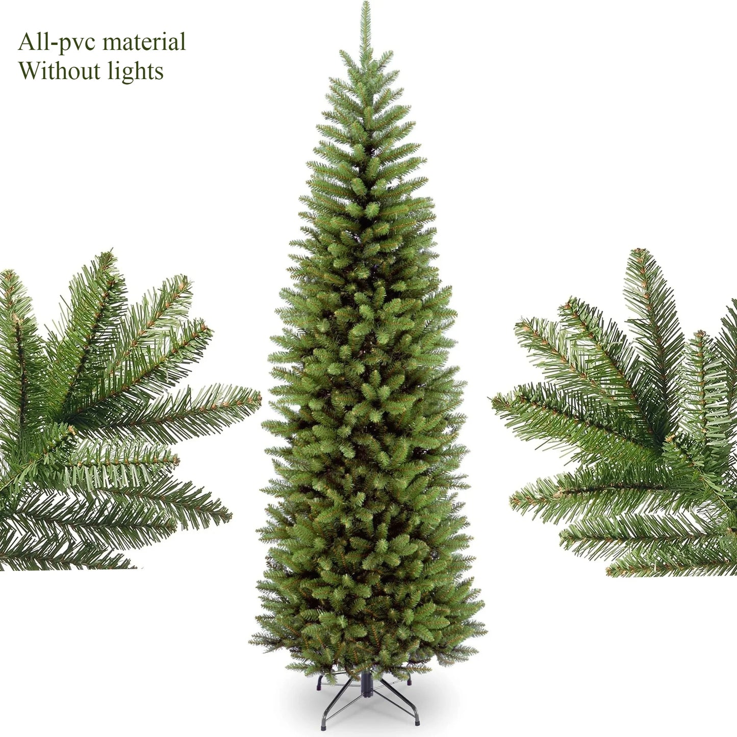 Artificial Christmas Tree PVC Material LED Light Pencil Christmas Tree 1.5m to 2.1m Family Christmas Party Scene Decorations