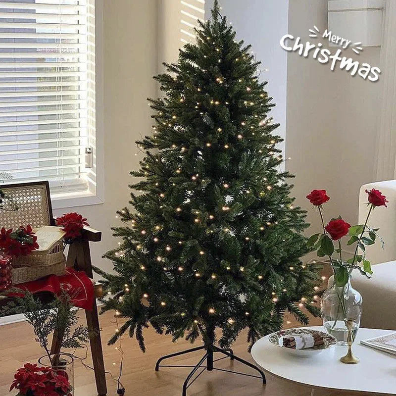 Christmas Tree PE Encrypted Christmas Decoration with Lights,Folding and Retractable Pine Needles,Christmas Tree Set Decoration