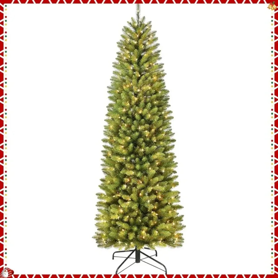 Artificial Christmas Tree PVC Material LED Light Pencil Christmas Tree 1.5m to 2.1m Family Christmas Party Scene Decorations