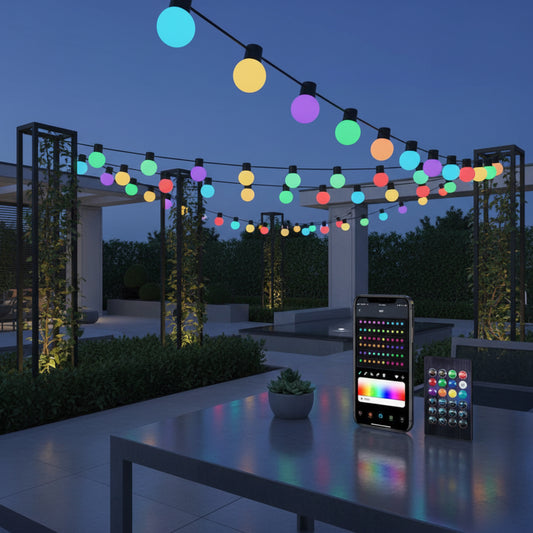 Christmas Party DIY Fairy String Light with Bluetooth APP and Remote Control LED Lighting Strings Waterproof USB Garden Decor