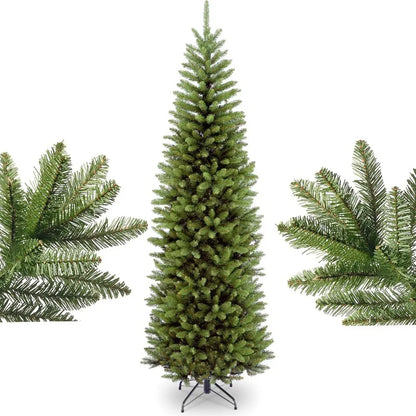 Artificial PVC Christmas Tree With Led Lights Green Pointed Thin Long Pen Pole Indoor And Outdoor Supplies New 150CM to 210CM