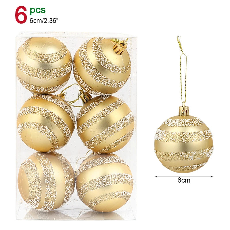 1box Christmas Balls Christmas Tree Ornaments Ball Xmas Hanging Tree Pendants Home Party Decor 2023 New Year Gift Noel Navidad