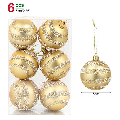 1box Christmas Balls Christmas Tree Ornaments Ball Xmas Hanging Tree Pendants Home Party Decor 2023 New Year Gift Noel Navidad