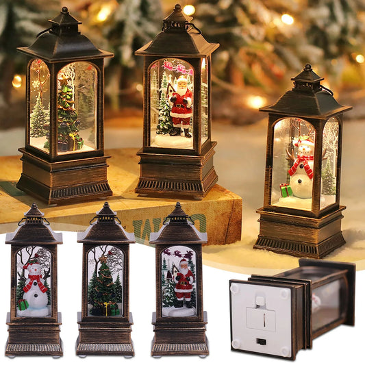 Christmas Little Night Lamp Festive Warm White LED Light Lantern Decoration Indoor Outdoor Home Garden Table Ornament Gift new
