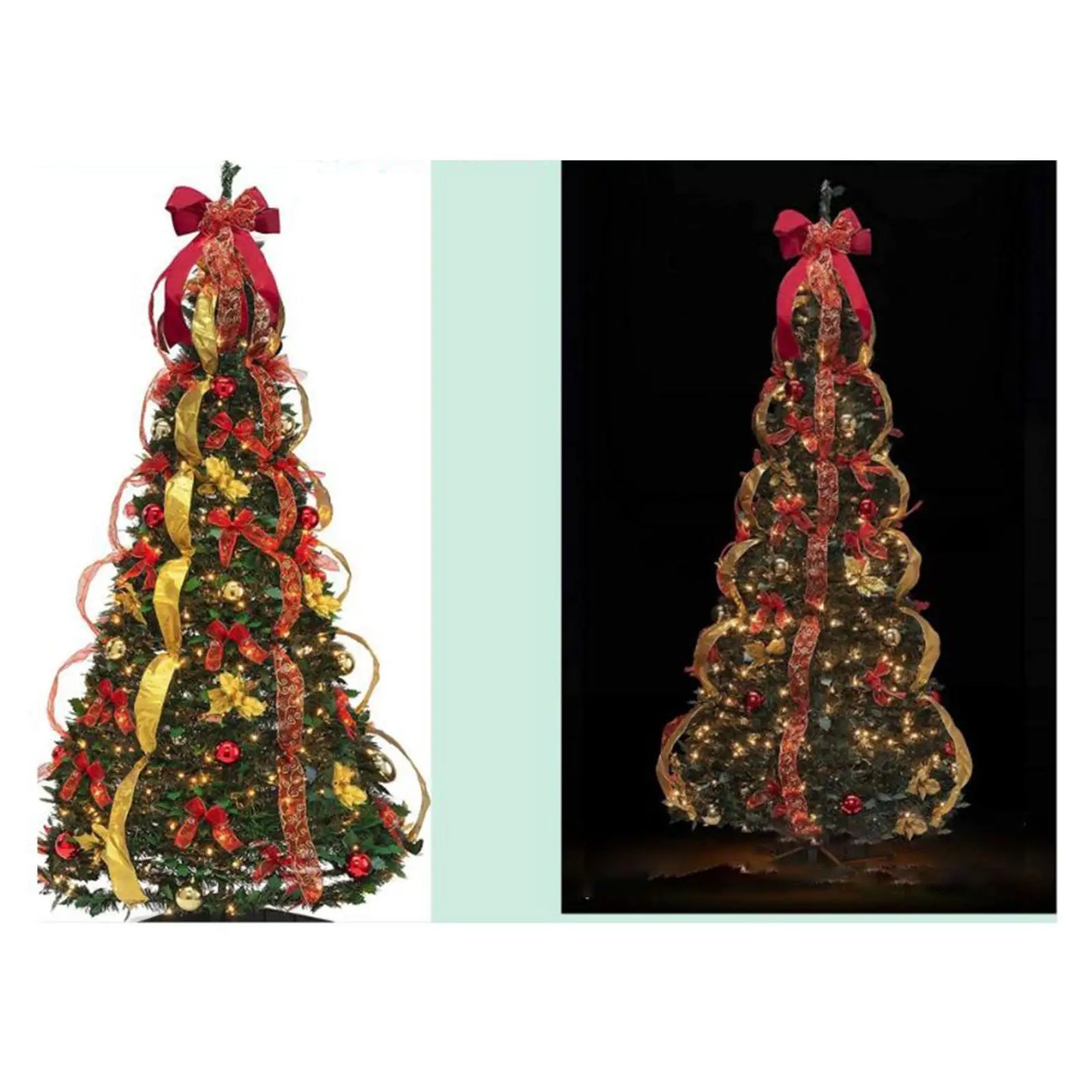 Christmas Pull Up Trees Collapsible Xmas Tree for Decorating Holiday Indoor