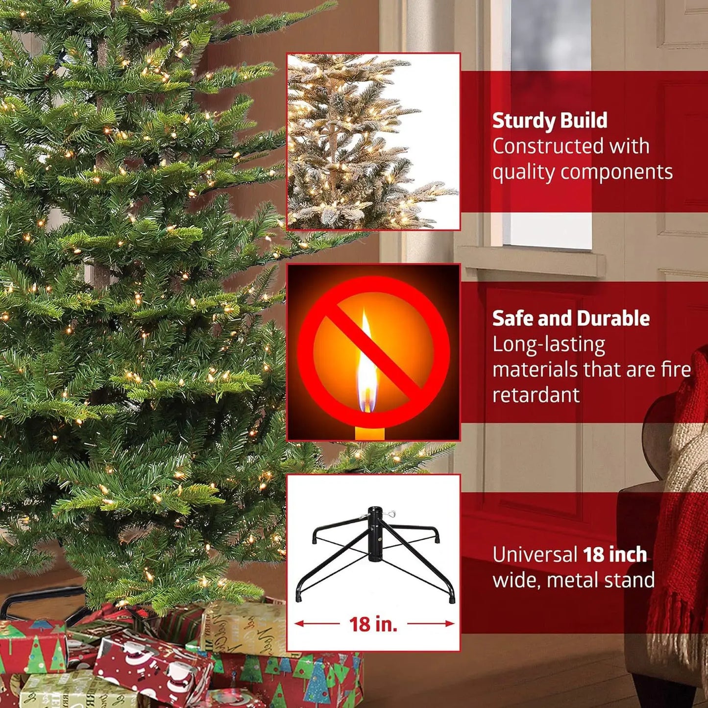 Artificial Christmas Tree 150CM-210CM Large Encrypted Christmas Tree with Lights Family Party Christmas Atmosphere Decoration