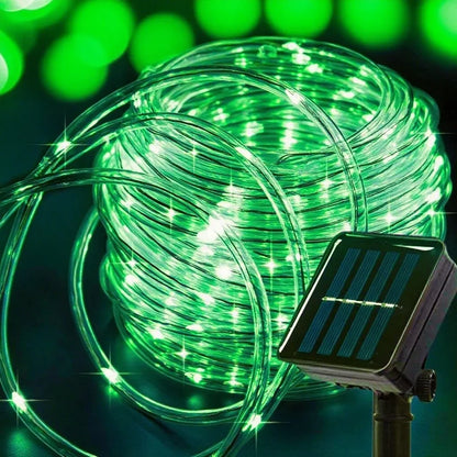 Solar Rope Strip Light Outdoor Waterproof LED Fairy Light Strings Christmas Decor for Garden Lawn Tree Yard Fence Xmas Decor