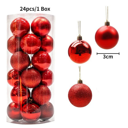 24/36Pcs/Box Christmas Ball Decoration Xmas Tree Pendent Ornaments for Home Decor Navidad New Year 2026 Party Supplies Accessory