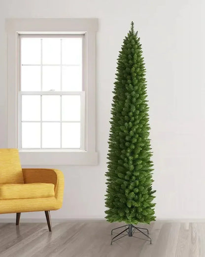 Luxury Artificial Christmas Tree PVC Pencil Pointed Slender Pen Pole Green Xmas Tree Home Decoration Atmosphere 120cm to 270cm