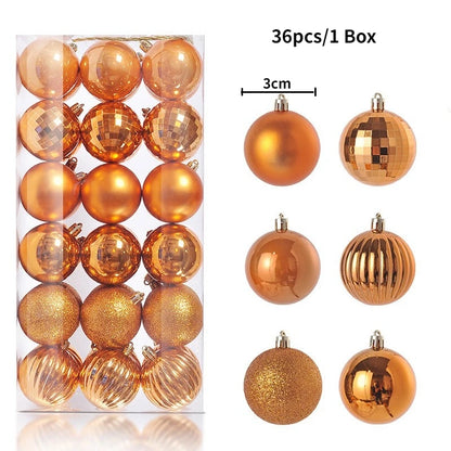 24/36Pcs/Box Christmas Ball Decoration Xmas Tree Pendent Ornaments for Home Decor Navidad New Year 2026 Party Supplies Accessory