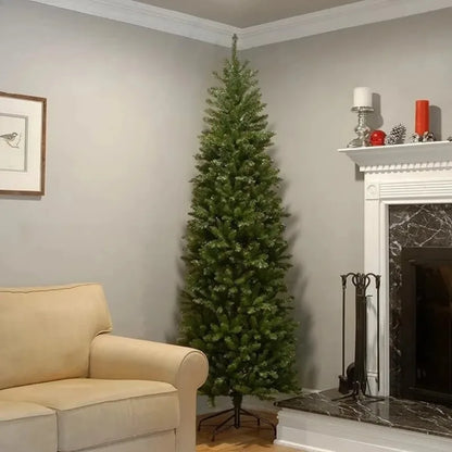 Artificial PVC Christmas Tree With Led Lights Green Pointed Thin Long Pen Pole Indoor And Outdoor Supplies New 150CM to 210CM