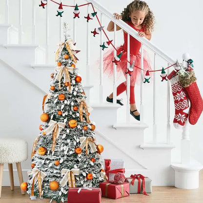 New Folding Christmas Tree Retractable Christmas Tree Easy To Assemble with Bows and Balls Christmas Holiday Decoration