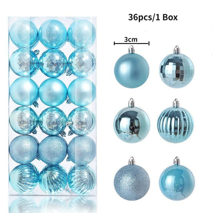 24/36Pcs/Box Christmas Ball Decoration Xmas Tree Pendent Ornaments for Home Decor Navidad New Year 2026 Party Supplies Accessory