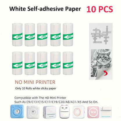 Mini Sticker Printer,Inkless Thermal Printer, Pocket Bluetooth Printer for Halloween Christmas Gift for Photo,Memo Impressora