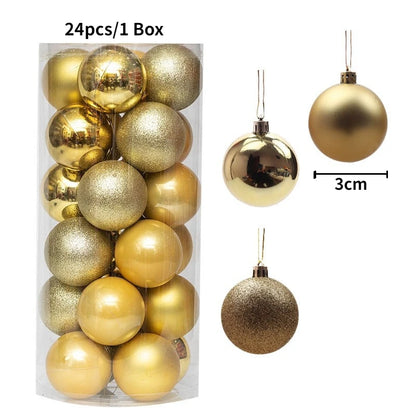 24/36Pcs/Box Christmas Ball Decoration Xmas Tree Pendent Ornaments for Home Decor Navidad New Year 2026 Party Supplies Accessory