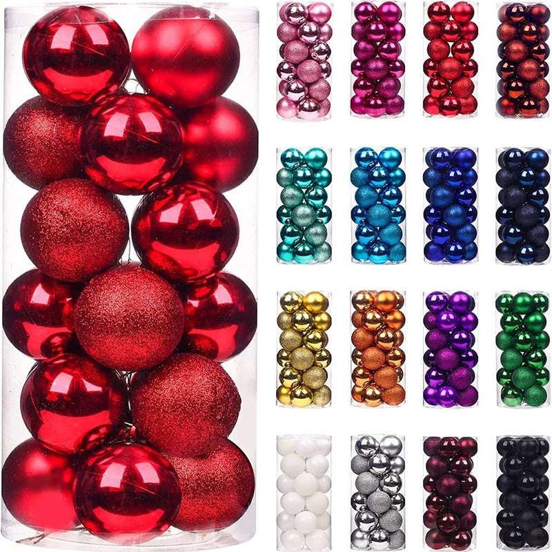 24/36Pcs/Box Christmas Ball Decoration Xmas Tree Pendent Ornaments for Home Decor Navidad New Year 2026 Party Supplies Accessory