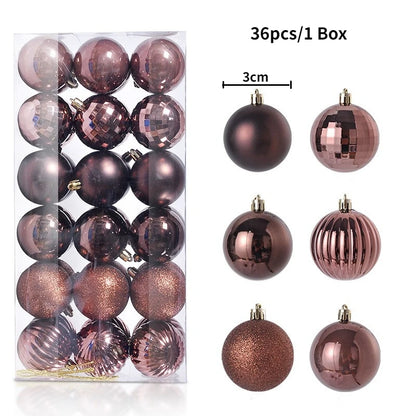 24/36Pcs/Box Christmas Ball Decoration Xmas Tree Pendent Ornaments for Home Decor Navidad New Year 2026 Party Supplies Accessory