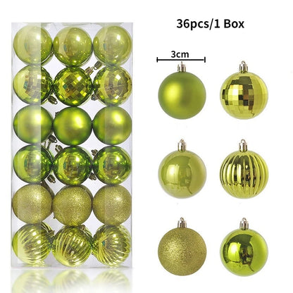 24/36Pcs/Box Christmas Ball Decoration Xmas Tree Pendent Ornaments for Home Decor Navidad New Year 2026 Party Supplies Accessory