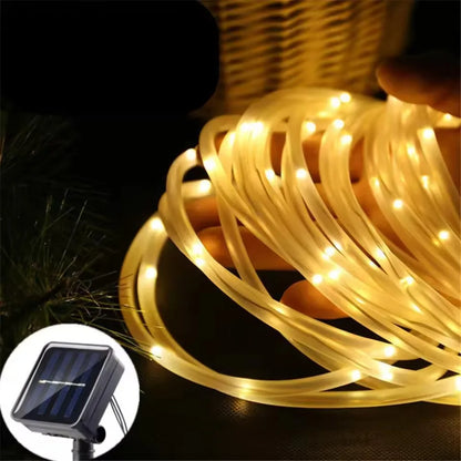 Outdoor Solar Tube Rope Led Light Garden Christmas Decoration Fairy String Light 22M Outdoor Wedding Party Led Lamp