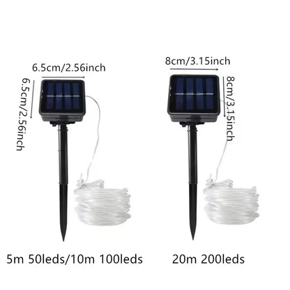 Outdoor Solar Tube Rope Led Light Garden Christmas Decoration Fairy String Light 22M Outdoor Wedding Party Led Lamp