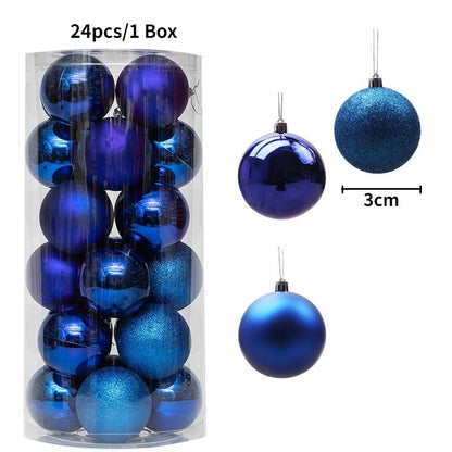 24/36Pcs/Box Christmas Ball Decoration Xmas Tree Pendent Ornaments for Home Decor Navidad New Year 2026 Party Supplies Accessory