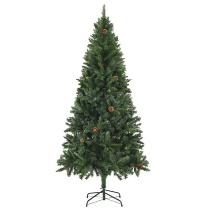 Pre-Lit 70.9\" Artificial Christmas Tree with Ball Set Pine Cones Festive Christmas Decorations
