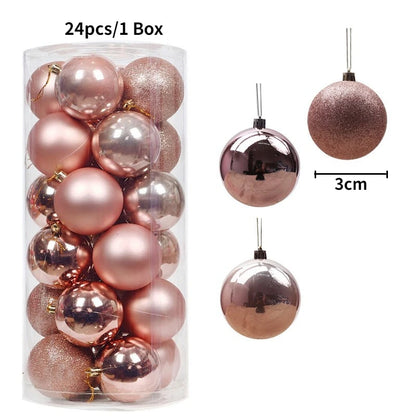 24/36Pcs/Box Christmas Ball Decoration Xmas Tree Pendent Ornaments for Home Decor Navidad New Year 2026 Party Supplies Accessory