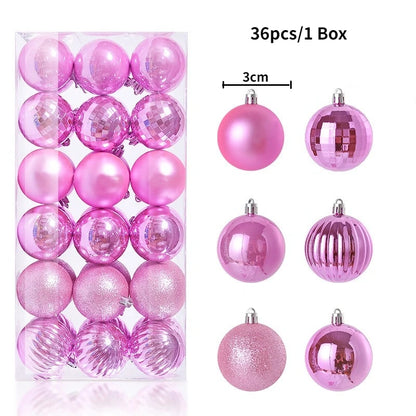 24/36Pcs/Box Christmas Ball Decoration Xmas Tree Pendent Ornaments for Home Decor Navidad New Year 2026 Party Supplies Accessory