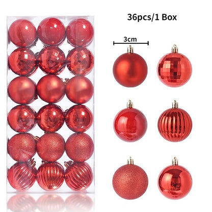 24/36Pcs/Box Christmas Ball Decoration Xmas Tree Pendent Ornaments for Home Decor Navidad New Year 2026 Party Supplies Accessory
