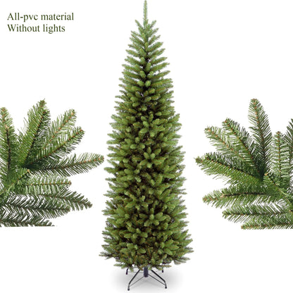 Artificial Christmas Tree PVC Material LED Light Pencil Christmas Tree 1.5m to 2.1m Family Christmas Party Scene Decorations