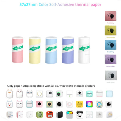 Mini Sticker Printer,Inkless Thermal Printer, Pocket Bluetooth Printer for Halloween Christmas Gift for Photo,Memo Impressora