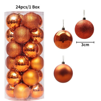 24/36Pcs/Box Christmas Ball Decoration Xmas Tree Pendent Ornaments for Home Decor Navidad New Year 2026 Party Supplies Accessory