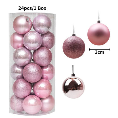 24/36Pcs/Box Christmas Ball Decoration Xmas Tree Pendent Ornaments for Home Decor Navidad New Year 2026 Party Supplies Accessory