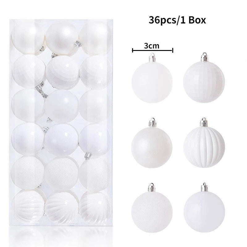 24/36Pcs/Box Christmas Ball Decoration Xmas Tree Pendent Ornaments for Home Decor Navidad New Year 2026 Party Supplies Accessory