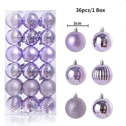 24/36Pcs/Box Christmas Ball Decoration Xmas Tree Pendent Ornaments for Home Decor Navidad New Year 2026 Party Supplies Accessory