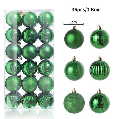 24/36Pcs/Box Christmas Ball Decoration Xmas Tree Pendent Ornaments for Home Decor Navidad New Year 2026 Party Supplies Accessory