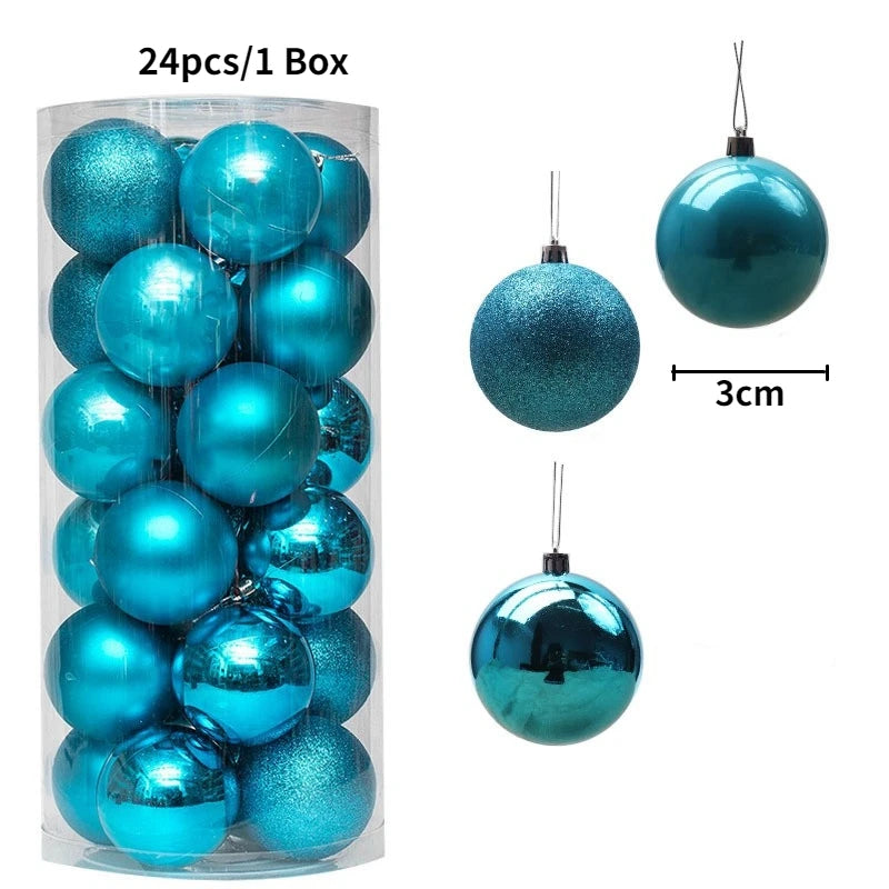 24/36Pcs/Box Christmas Ball Decoration Xmas Tree Pendent Ornaments for Home Decor Navidad New Year 2026 Party Supplies Accessory