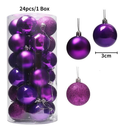 24/36Pcs/Box Christmas Ball Decoration Xmas Tree Pendent Ornaments for Home Decor Navidad New Year 2026 Party Supplies Accessory