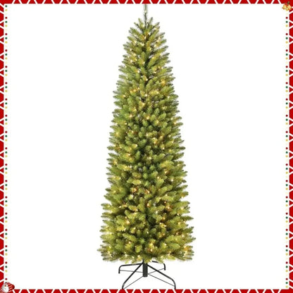 Artificial Christmas Tree PVC Material LED Light Pencil Christmas Tree 1.5m to 2.1m Family Christmas Party Scene Decorations